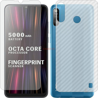 Fasheen Front and Back Tempered Glass for LAVA X2 (Front Matte Finish & Back 3d Carbon Fiber)(Pack of 2)