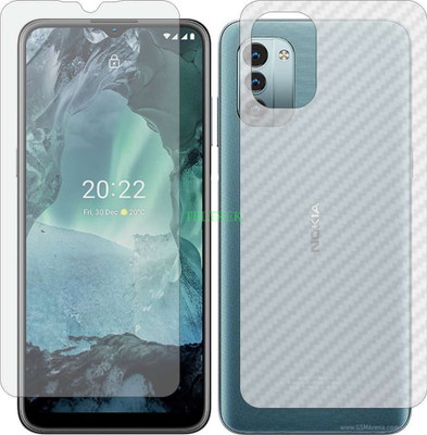 TELTREK Front and Back Tempered Glass for NOKIA G11 (Front Matte Finish & Back 3d Carbon Fiber)(Pack of 2)