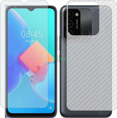TELTREK Front and Back Tempered Glass for TECNO SPARK 8C KG5K (Front Matte Finish & Back 3d Carbon Fiber)(Pack of 2)