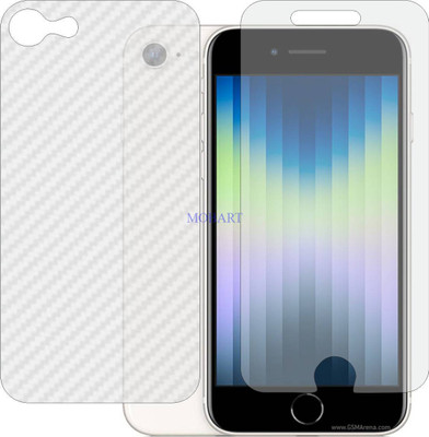 MOBART Front and Back Tempered Glass for I PHONE SE 2022 (Front Matte Finish & Back 3d Carbon Fiber)(Pack of 2)
