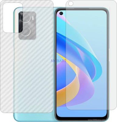 MOBART Front and Back Tempered Glass for OPPO A76 (Front Matte Finish & Back 3d Carbon Fiber)(Pack of 2)