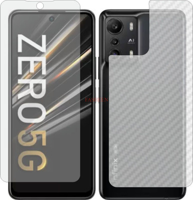 Fasheen Front and Back Tempered Glass for INFINIX 0 5G (Front Matte Finish & Back 3d Carbon Fiber)(Pack of 2)
