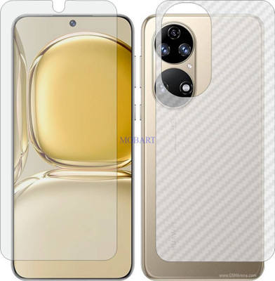MOBART Front and Back Tempered Glass for HUAWEI HONOR P50E ABRAL60 (Front Matte Finish & Back 3d Carbon Fiber)(Pack of 2)