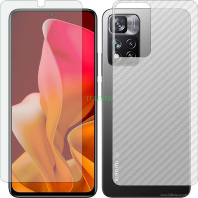 TELTREK Front and Back Tempered Glass for XIAOMI 11I HYPERCHARGE 5G (Front Matte Finish & Back 3d Carbon Fiber)(Pack of 2)
