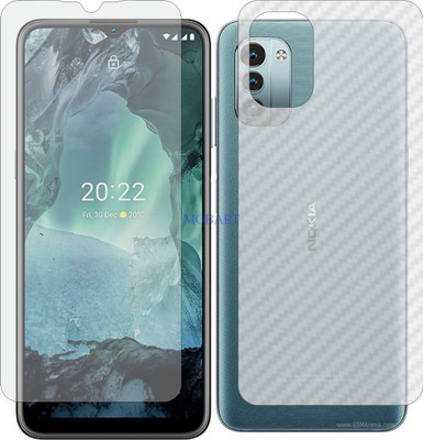 MOBART Front and Back Tempered Glass for NOKIA G21 (Front Matte Finish & Back 3d Carbon Fiber)(Pack of 2)