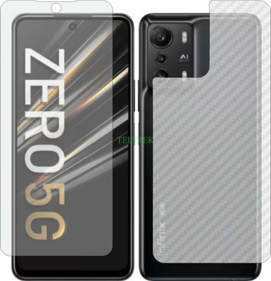 TELTREK Front and Back Tempered Glass for INFINIX ZERO 5G X6815 (Front Matte Finish & Back 3d Carbon Fiber)(Pack of 2)