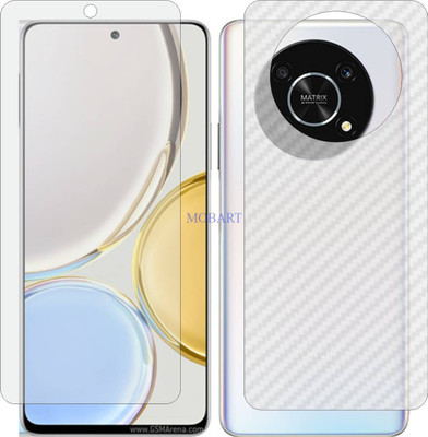 MOBART Front and Back Tempered Glass for HONOR X9 (Front Matte Finish & Back 3d Carbon Fiber)(Pack of 2)