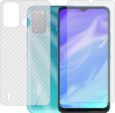 ZINGTEL Front and Back Tempered Glass for TECNO POP 5X (Front Matte Finish & Back 3d Carbon Fiber)(Pack of 2)