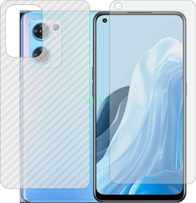 TELTREK Front and Back Tempered Glass for OPPO FIND X5 LITE CPH2371 (Front Matte Finish & Back 3d Carbon Fiber)(Pack of 2)