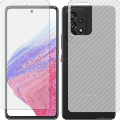 Fasheen Front and Back Tempered Glass for SAMSUNG GALAXY A53 5G (Front Matte Finish & Back 3d Carbon Fiber)(Pack of 2)