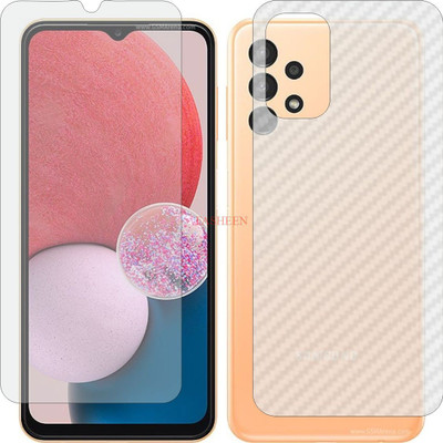 Fasheen Front and Back Tempered Glass for SAMSUNG GALAXY A13 (Front Matte Finish & Back 3d Carbon Fiber)(Pack of 2)