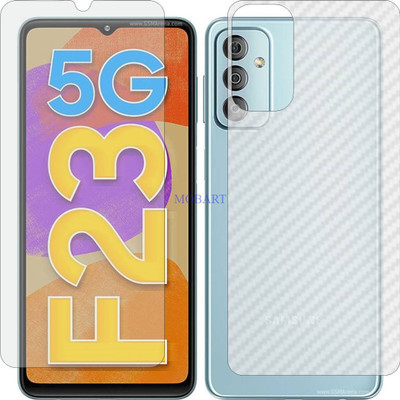 MOBART Front and Back Tempered Glass for SAMSUNG GALAXY F23 (Front Matte Finish & Back 3d Carbon Fiber)(Pack of 2)