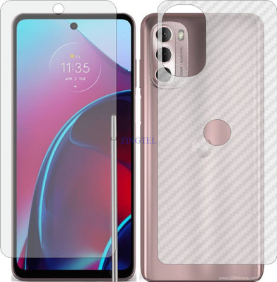 ZINGTEL Front and Back Tempered Glass for MOTOROLA G STYLUS 2022 (Front Matte Finish & Back 3d Carbon Fiber)(Pack of 2)