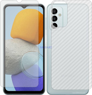 MOBART Front and Back Tempered Glass for SAMSUNG GALAXY M23 5G (Front Matte Finish & Back 3d Carbon Fiber)(Pack of 2)