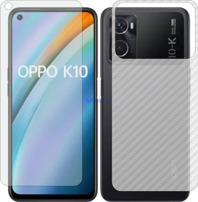 MOBART Front and Back Tempered Glass for OPPO K 10 (Front Matte Finish & Back 3d Carbon Fiber)(Pack of 2)