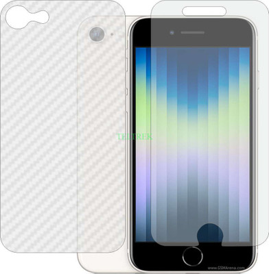 TELTREK Front and Back Tempered Glass for APPLE IPHONE SE 2022 (Front Matte Finish & Back 3d Carbon Fiber)(Pack of 2)