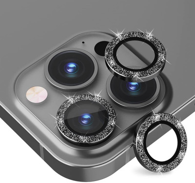 Casesily Camera Lens Protector for Apple iPhone 12 Pro Max Sparkling Glitter Metal Ring Protector(Pack of 3)