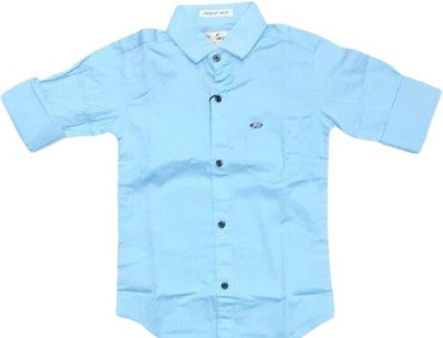 BM7STAR Boys Solid Casual Light Blue Shirt