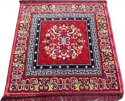 TEXOADITYA Velvet Prayer Mat(Maroon, Small)