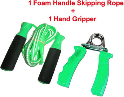 L'AVENIR Sports & Fitness 1 Hand Grip Exerciser + 1 Foam Handle Ball Bearing Skipping Rope(Length: 274 cm)