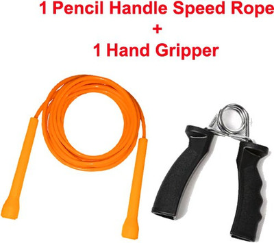 L'AVENIR Sports & Fitness 1 Hand Grip Exerciser + 1 Pencil Handle Freestyle Skipping Rope(Length: 274 cm)