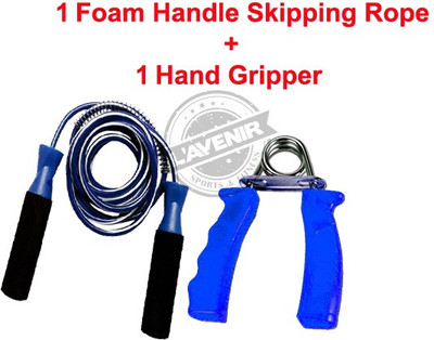 L'AVENIR Sports & Fitness 1 Hand Grip Exerciser + 1 Foam Handle Ball Bearing Skipping Rope(Length: 274 cm)