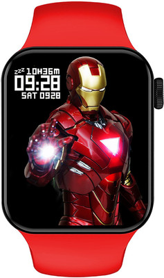 Time Up Superhero Design Bluetooth Calling-Speaker, Music Play, Fitness Notifications Smartwatch(Red Strap, M)