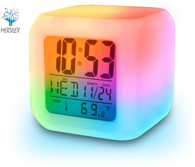 mervlex Digital White Clock