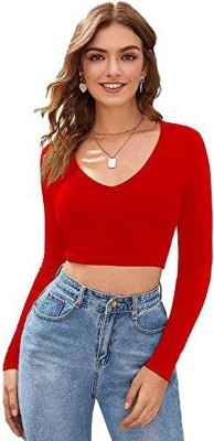 Dream Beauty Fashion Casual Solid Women Red Top