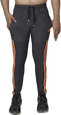 SOVIANN Self Design Men Orange, Black Track Pants