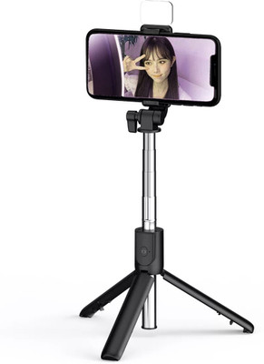 Wanzhow wireless selfie stick Bluetooth Selfie Stick(Black, Remote Included)