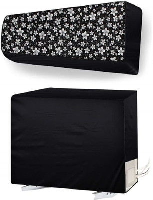 Lala Maneet Air Conditioner  Cover(Width: 114.3 cm, Black Flower)