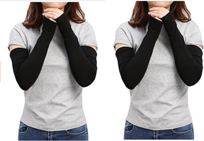 CozyFox Cotton, Nylon Arm Sleeve For Men & Women(Free, Black)