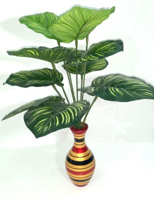 RESILIENCE Calathea Orbifolia Bonsai Wild Artificial Plant  with Pot(52 cm, Green)