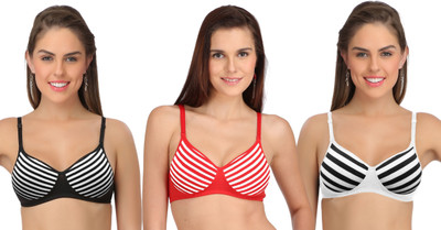 Selfcare Women T-Shirt Lightly Padded Bra(White, Black)