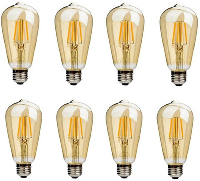 Svah 4 W Basic Standard E27 LED Bulb(Gold, Pack of 8)