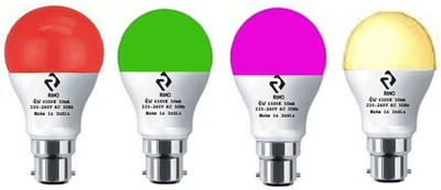 rino 4 W Basic Standard B22 LED Bulb(Multicolor, Pack of 4)