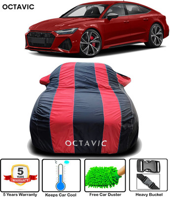 octavic Car Cover For Audi RS7 (With Mirror Pockets)(Black, Red)