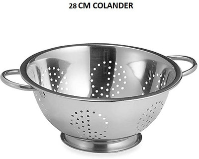KARFE STAINLESS STEEL COLANDER, STRAINER, SIEVES 28CM WITH PUDDING AND HANDLE CHANNI Colander(Steel Pack of 1)