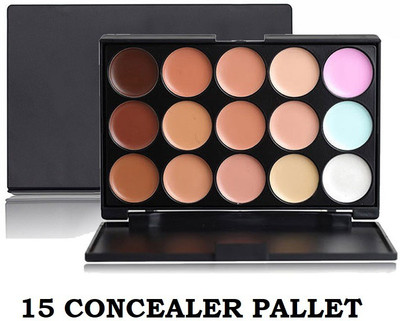 KAIASHA 15 Color Cream Concealer Palette Face Make up Concealer(MULTI, 10 g)