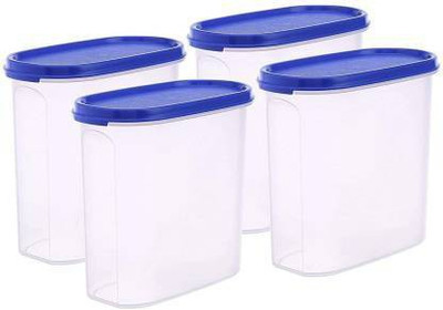 QUISTAL Plastic Grocery Container  - 1500 ml(Pack of 4, Blue, White)