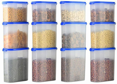 Analog Kitchenware Polypropylene Grocery Container  - 1500 ml, 2000 ml, 2500 ml(Pack of 12, Blue)