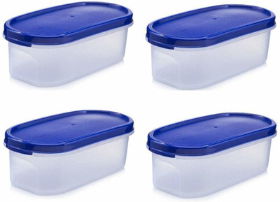 QUISTAL Plastic Grocery Container  - 500 ml(Pack of 4, Blue, White)