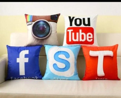 Versatile Store 3D Printed Cushions Cover(Pack of 5, 40 cm*40 cm, Multicolor)