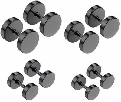 vien Hot Sale Fashion Black Stainless Steel Ear Plugs Gauge Body Jewelry Metal Stud Earring