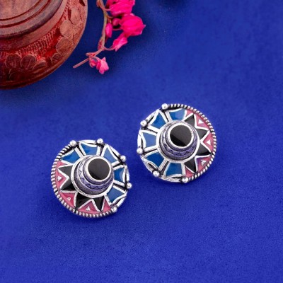 Voylla Kalbelia Enameled Stud Earrings Brass Stud Earring