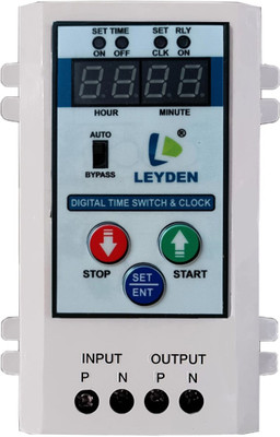 Leyden TM-CLK 230 Volt AC, 30A, 24 Hour, 10 ON/OFF Programs Per Day Timer Switch Programmable Electronic Timer Switch(White)