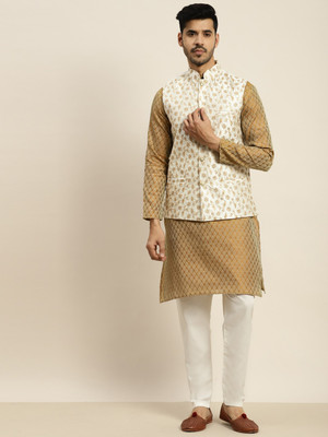 SOJANYA Men Kurta Pyjama Ethnic Jacket Set