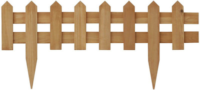 Takasho Wooden Flower Bed Standing Decorative Fence Outdoor Indoor Decor 0.27 m Fence Picket(Brown)