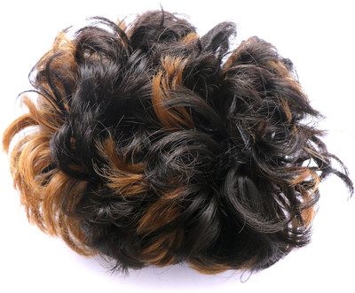 navjai Golden Frill Funky Messy Bun With Rope Bride Bun for Ponytail and Juda Bun Maker Hair Extension